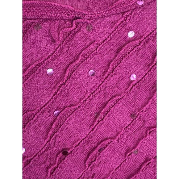 Catherine’s Women's Plus 2X 22/24 Texture Knit Sequin Asymm. Hem Tunic Violet - Picture 5 of 12
